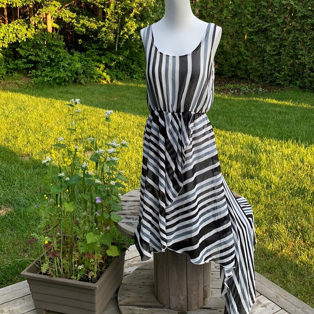 QED London | High low striped summer dress